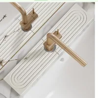 Tapete duro de secado rápido absorbente de agua con barro de diatomeas, tapete para lavar a mano para fregadero de cocina y baño