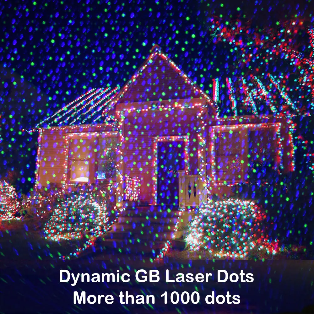 Outdoor Christmas Dynamic Dots Laser Projector New Year Street Lights Courty Big House Holiday Decoration Garden Lawn Light