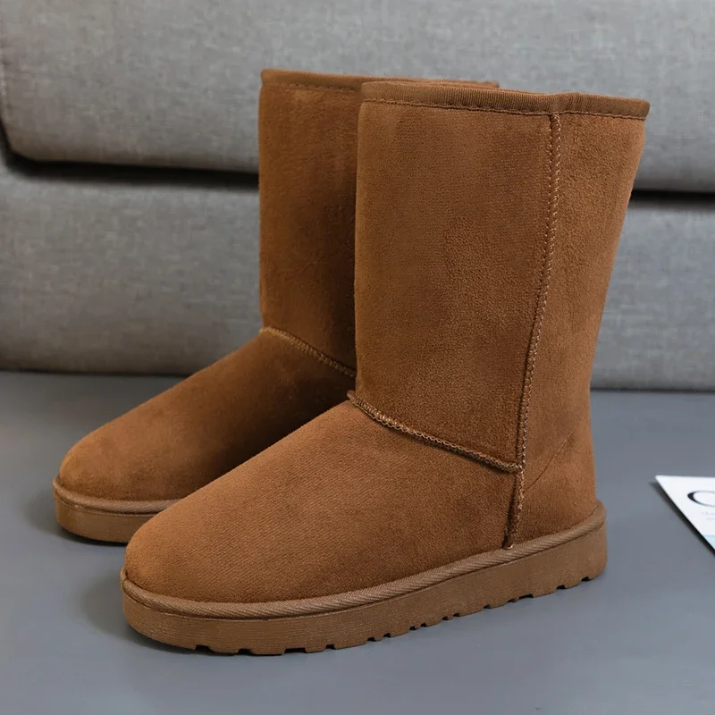 

2024 new fashion casual snow boots comfortable sexy versatile boots solid color non-slip plus velvet thick bottom boots