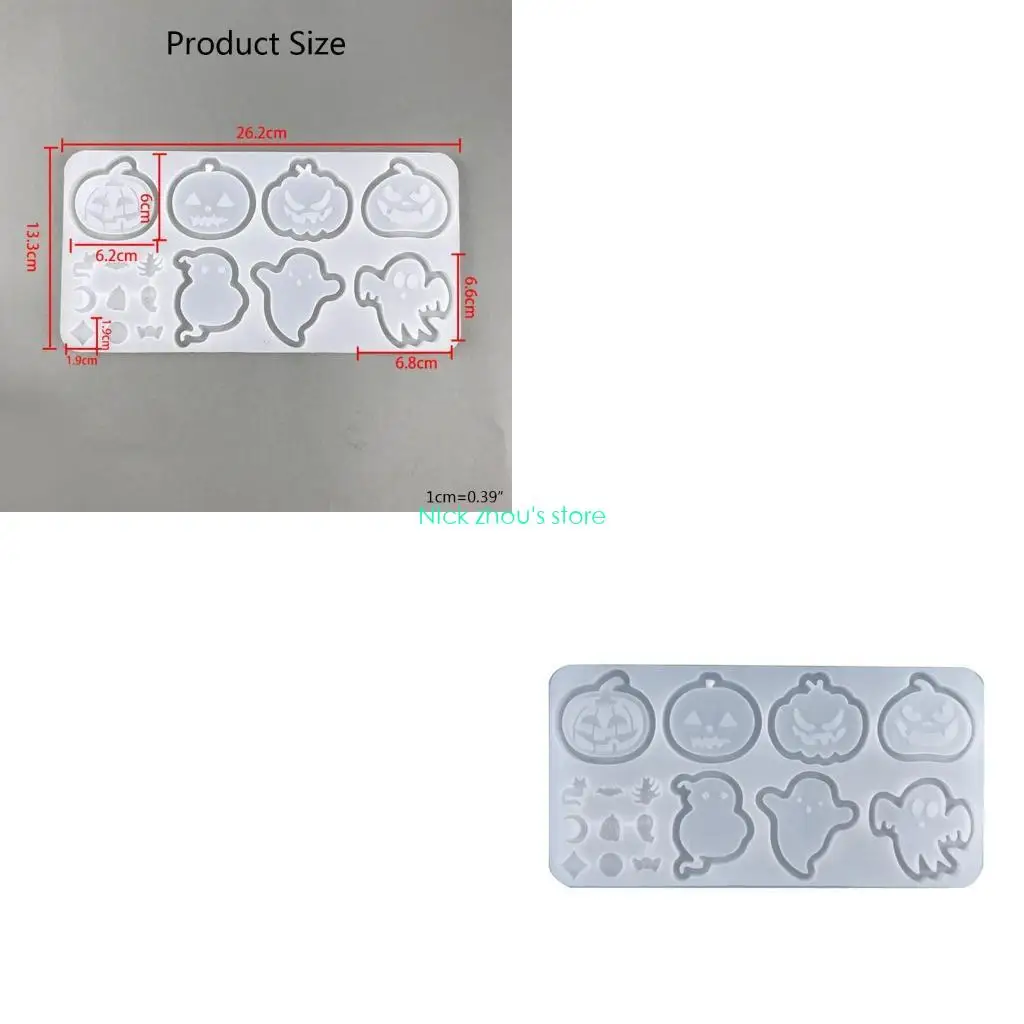 

E15E Смола Art Rattle Mold Кристалл Силиконовая форма Эпоксидная смола Подвеска Форма Тыква