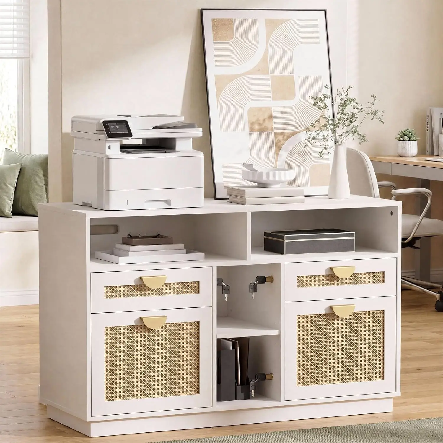 4 Drawer File Cabinet with Lock, Metal Storage Cabinet for Home Office Legal Letter Size, Customized