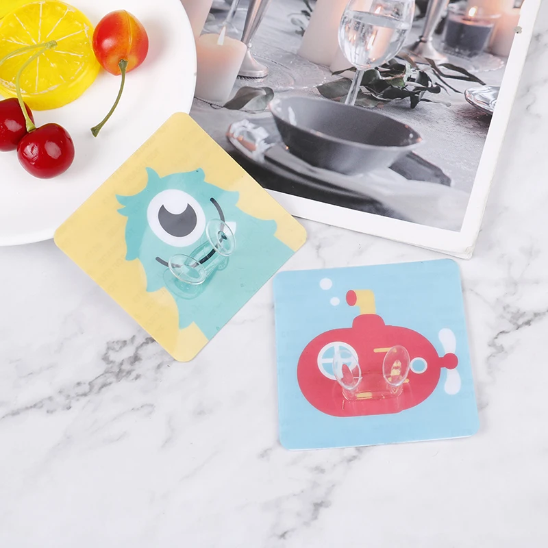 Cartoon Plug Hook Wall Self Adhesive Storage Power Cord Sticking Hook Random