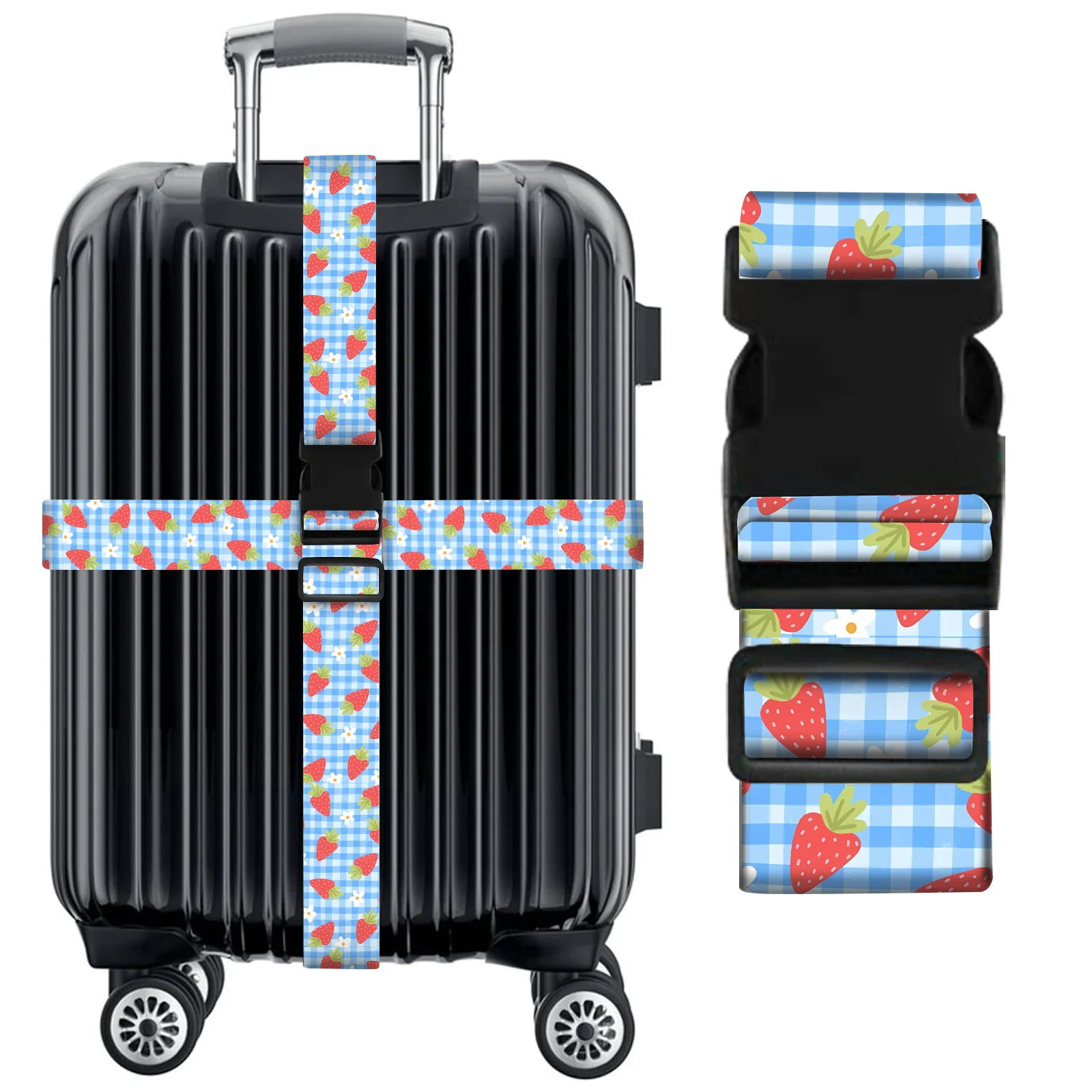 

Butterfly Print Travel Luggage Strap Adjustable Password Lock Packing Belt Baggage Secure Lock Anti-theft Luggage Strap