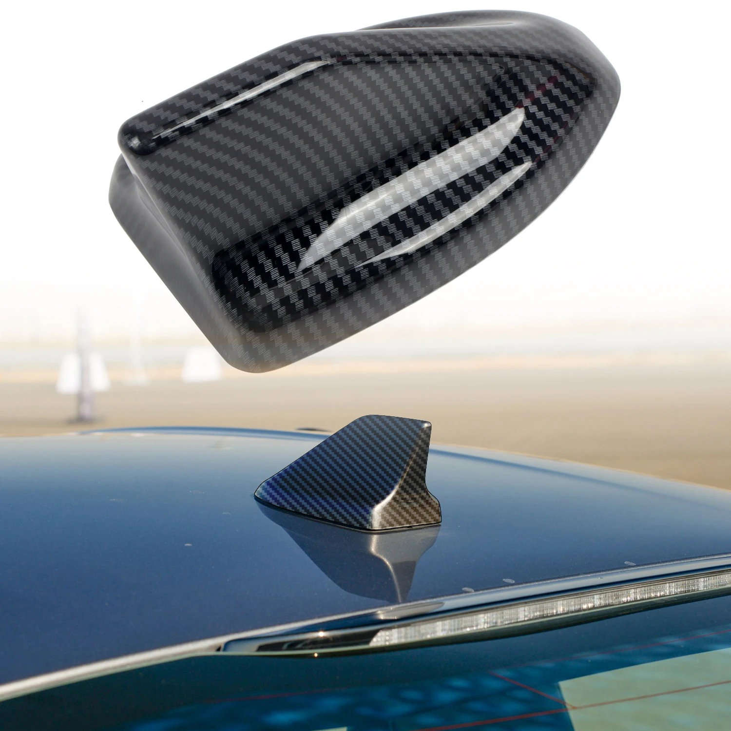 

Car Accessories For Ford Mustang 2024 2025 Carbon Fiber Style Roof Shark Fin Antenna Decal Aerials Decoration Cover Trim 1pcs