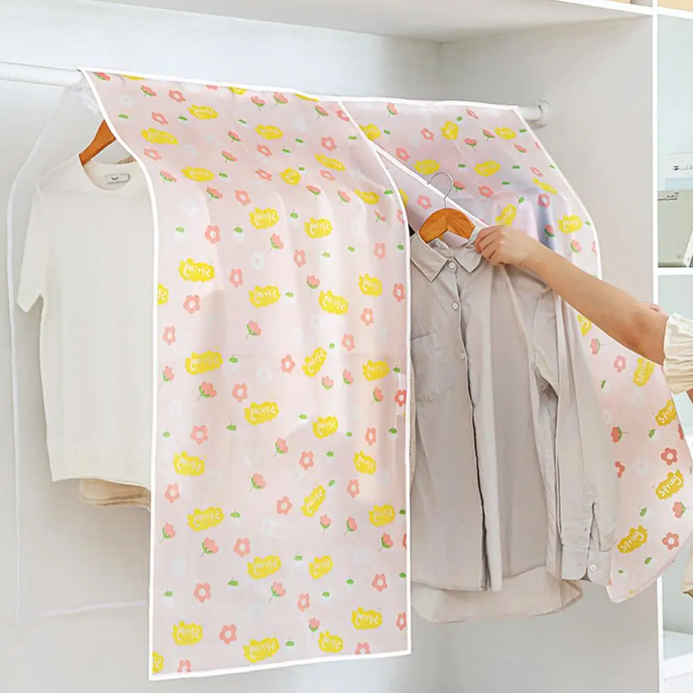 Household Clothing Dust-proof Cover Translucent Dress Clothes Garment Dust Cover Hanging Organizer Translucent Dustproof Cover
