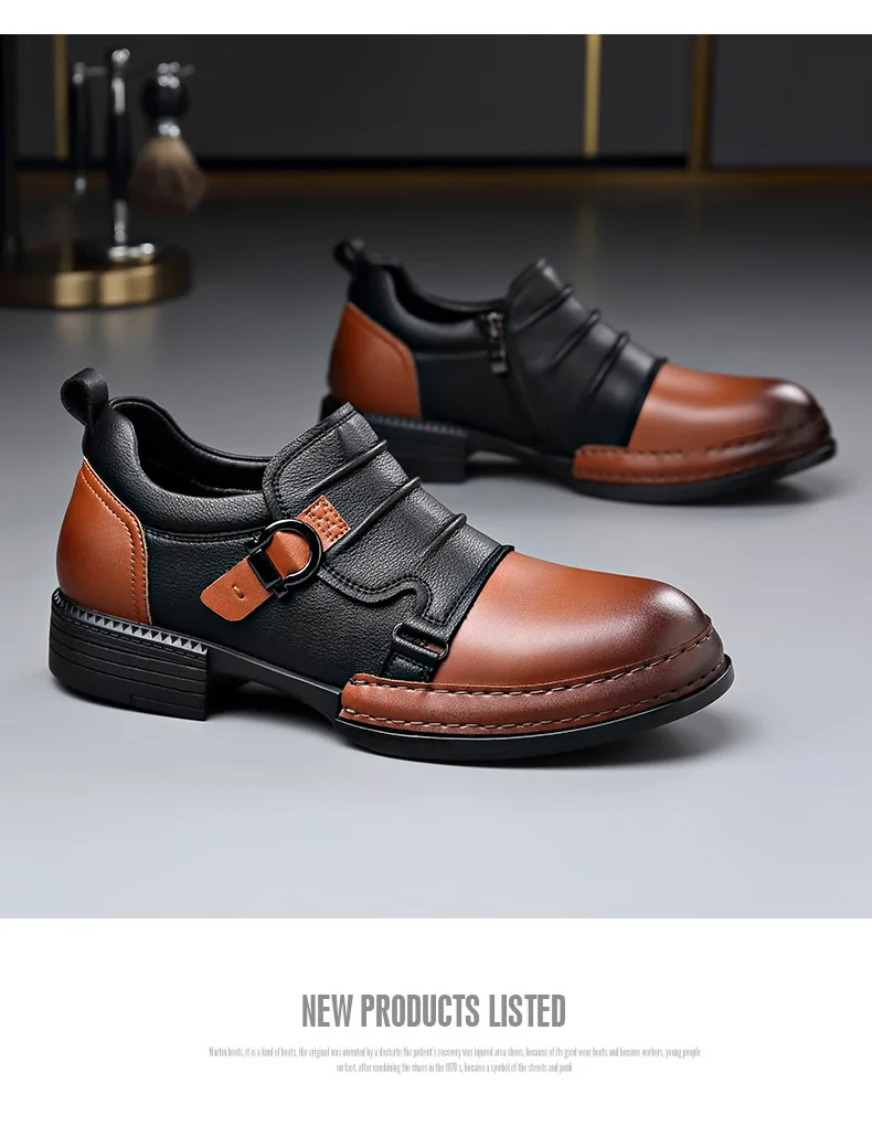 Spring Autumn New Retro Ankle Boots for Men Zipper Designer Genuine Leather Boots Male Fashion High Quality Platform Shoes Man