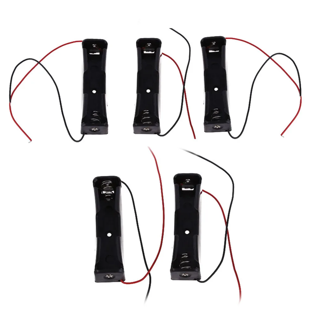 5 Pcs New 18650 17500 18500 Battery 3.6~4.2V Clip Holder Box Case Black view 3