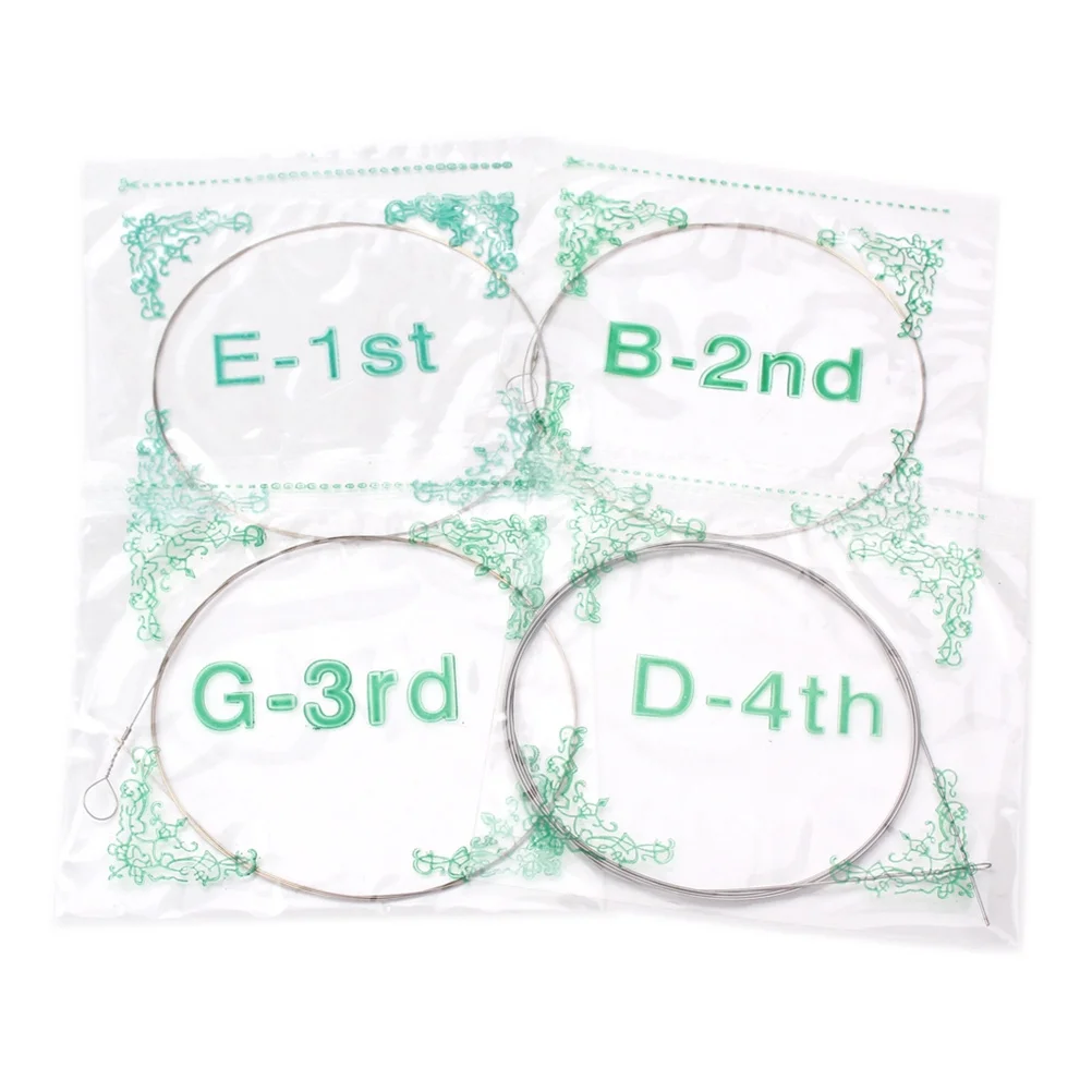 

4Pcs Banjo Strings Set Replacement 009 016 023 030mm Stainless Steel Copper Alloy Wound for 4 String Banjo Performers