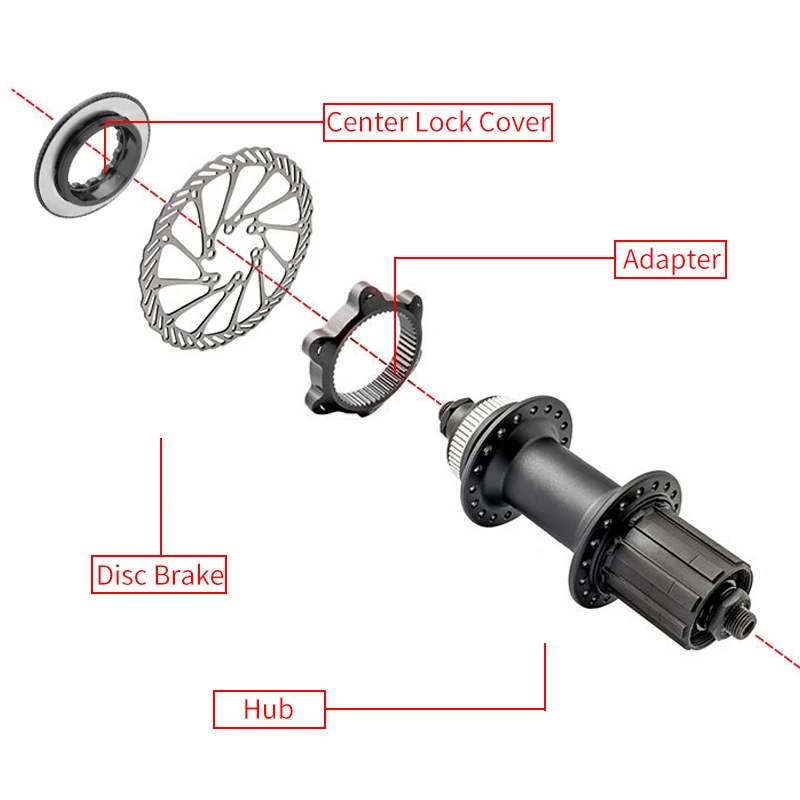 MUQZI Centerlock to 6-Bolt Rotor Adapter MTB Road Bike Center Lock To Disc Brake Rotor Adapter