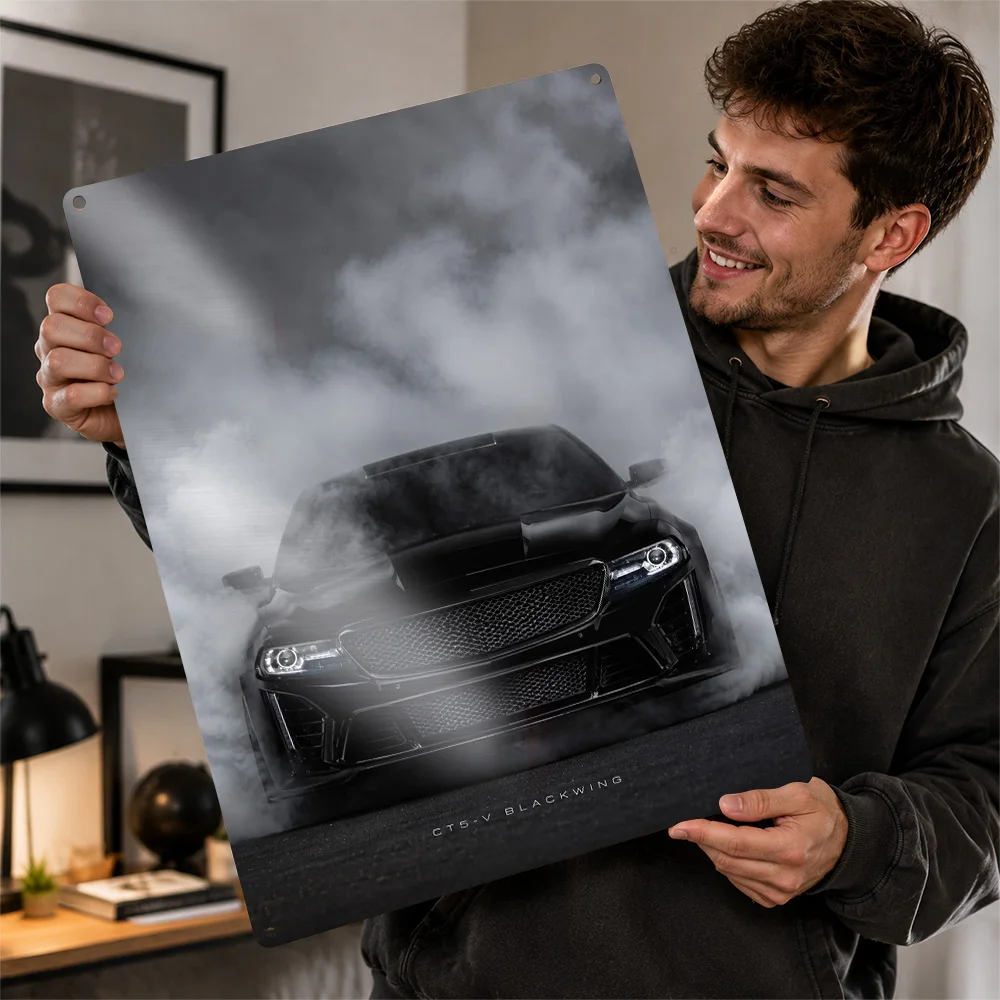 USA CT5-V Blackwing Black Sports Car Aluminum Poster Personalized Metal Sign Exotic Motoring Style Wall Art Perfect For Lounge