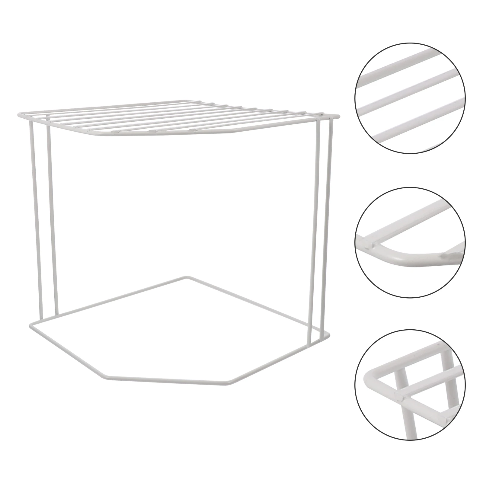 

Multi Storage Shelf Household Iron Rack Kitchen Bathroom Organizer Flat Surface Design Circular Line Support High Temperature