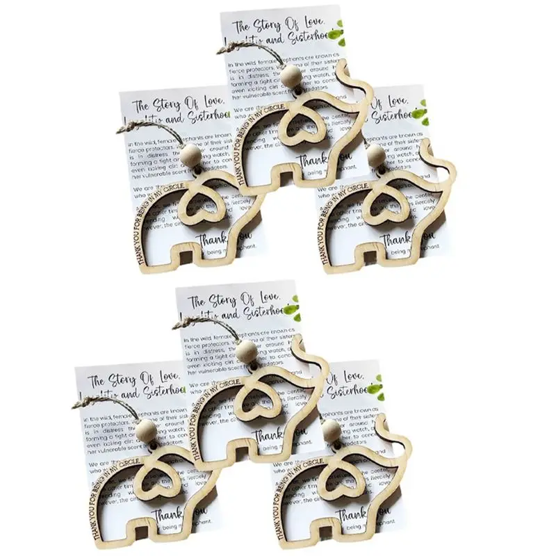 BAAJ-Love And Loyalty Story Elephant Wooden Decorative Gift Sisterhood And Friendship Animal Pendant