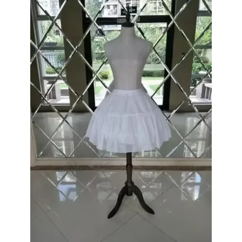 

Подъюбник для свадебного платья с 2 стальными кольцами, белый/черный, с эластичным поясом на шнурке, А-силуэт, с оборками по краю