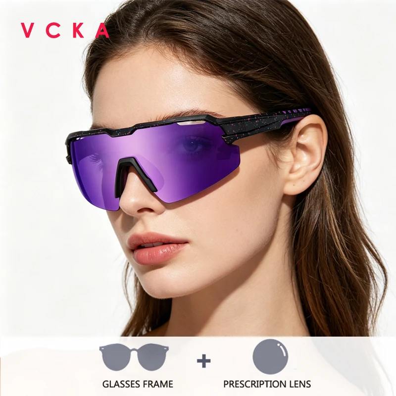 

VCKA Half Frame Polarized Sports Myopia Reading Sunglasses TR90 Men Women Glasses Optics Outdoors Prescription UV400 Goggles