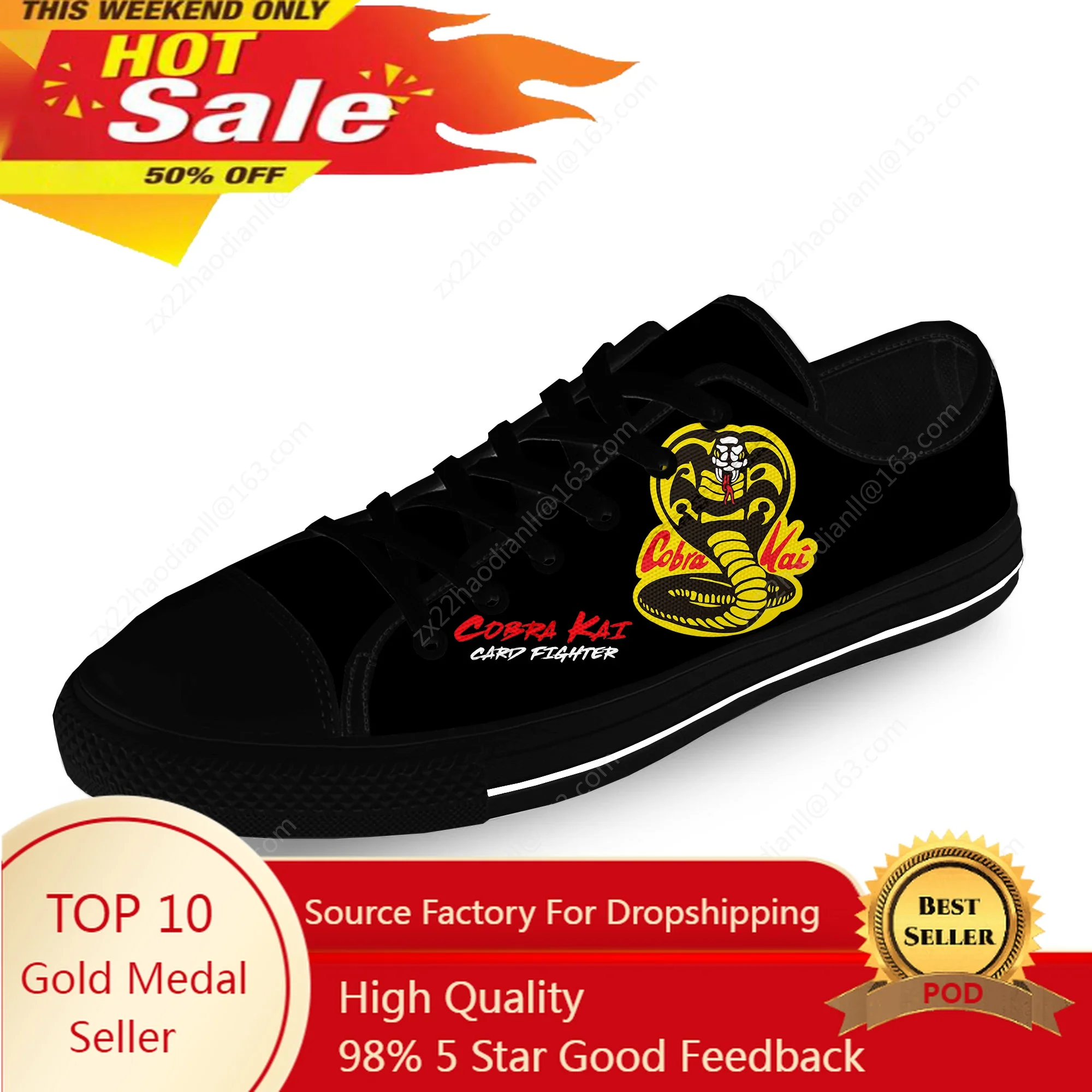 

Cobra Kai Logo Lightweight Cloth 3D Print Funny Fashion Low Top Comfortable Canvas Shoes Men Women Casual Breathable Sneakers