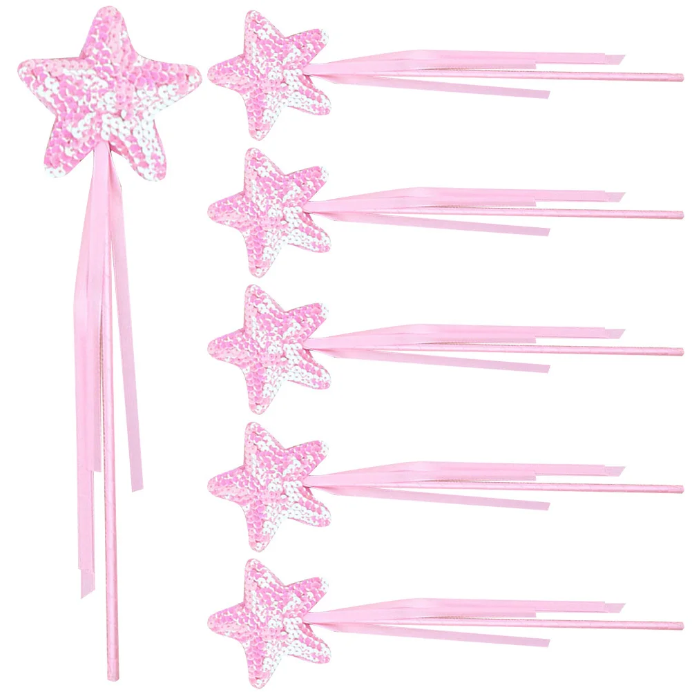 6 szt. różdżek wróżek z cekinami i gwiazdami, rekwizyty do cosplay dla dzieci, prezent urodzinowy, różdżka wróżki, różdżka gwiazda, różdżki dla dziewczynek