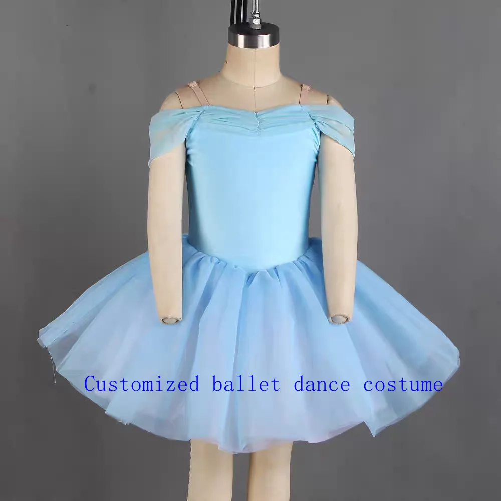 فستان باليه طويل مخصص لعام 2025 من الشيفون لمسابقات الرقص للنساء والفتيات بأسلوب مرن وبسيط