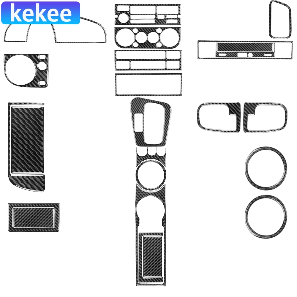 Echte Carbonfaser-Autozubehörteile Armaturenbrett-Schaltknauf-Abdeckung Weicher Aufkleber für BMW E36 3er-Serie/M3 1994 1995 1996