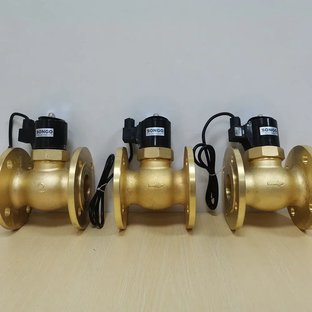 

Hot selling and popular 16bar ip68 high pressure 2 way 24VDC normally close brass flange solenoid valve for steam