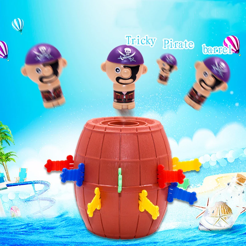 

2021 Hot Sale Funny Novelty Kids Children Lucky Game Gadget Jokes Tricky Pirate Barrel Game Pirate Bucket Kiddie Toy