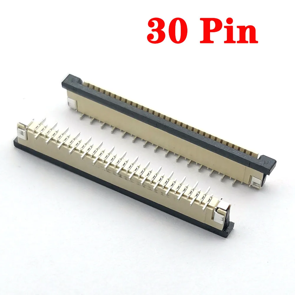 

10pcs 1mm Pitch 30 Pin Vertical Type Ribbon Flat Connector Socket FPC FFC Flat Cable Connector 30P