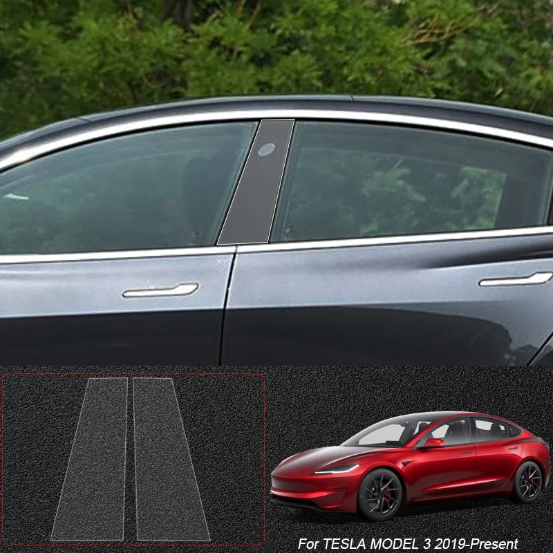 ل تسلا نموذج 3 Y 2019-2026 B أعمدة بولي TPU سيارة طبقة رقيقة واقية السيارات المضادة للخدش نافذة الجسم الطلاء ملصق اكسسوارات #4