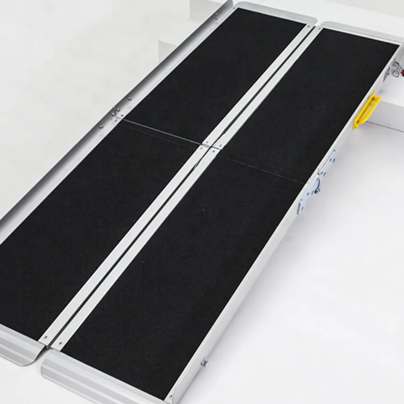 

Aluminum wheelchair ramp, non-slip aluminum obstacle ramp with handle