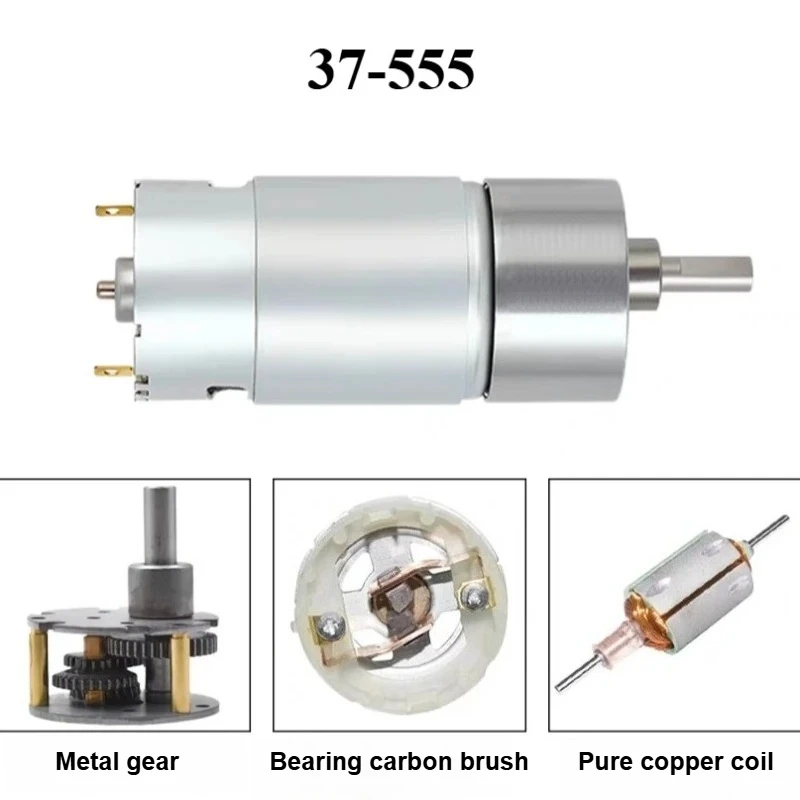 JGB37-555 Micro DC speed motor Motor 12V24V gear low speed motor can reverse rotation