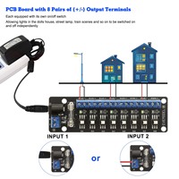 1 Unit Evemodel 3V-24V DC Power Distribution Module 8 Channel with Individual Switches PCB017D
