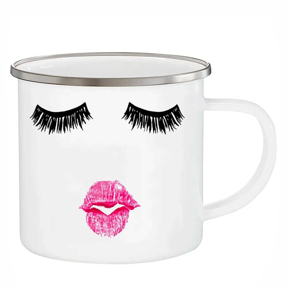 Eyelashes Cups Girls Women Lady Makeup Coffee Mug Valentines Gifts for Wife Coffee Mugs Outdoors Travel Campfire Camping Mugen