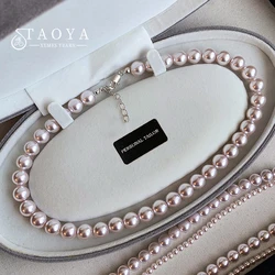 Luxury Rose Purple Pearl Beads Chain Necklace For 2024 Korean Edition Elegant Jewelry Women's Sexy Clavicle Chain Accessories