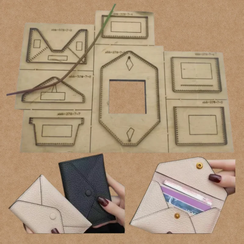 Short Envelope Wallet Cutting Die High Hardness Steel Wooden Mold DIY Leather Craft Tool