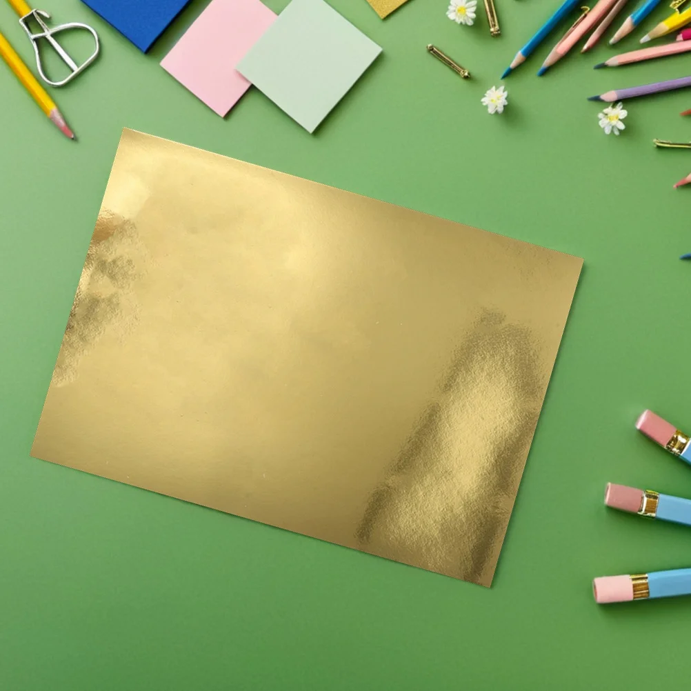 Papier cartonné métallique pour bricolage, 60 pièces, finition miroir brillant, feuilles de feuille d'or, papier pliant Origami, fournitures d'art pour Scrapbook