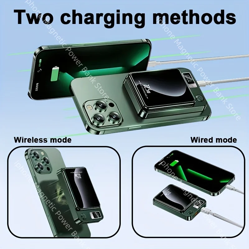 50000mAh Ultra Slim Power Bank for MagSafe,Magnetic Wireless 20W Fast Charging Portable Battery For iPhone Samsung Xiaomi iWatch