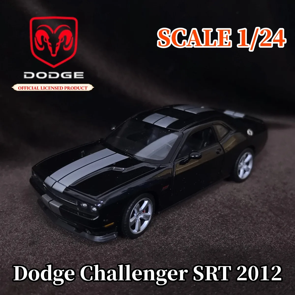 Modèle de voiture Dodge Challenger SRT 2012, échelle 1:24, véhicule de luxe, réplique Miniature, jouet cadeau de noël pour enfant