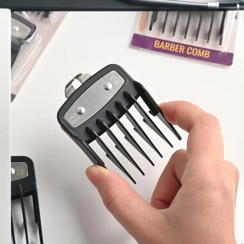 1/2/3/4Pcs Attachment Black Limit Comb Set Compatible 1.5mm 3mm 4.5mm 6mm Hair Clipper Guards Guide Combs Trimmer Styling Tools