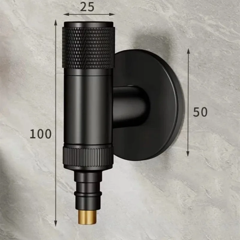 Solid Brass Angle Stop Valve Chrome Matte Black Gold Finish for Washing Machine Basin Mop Cold Water Outlet