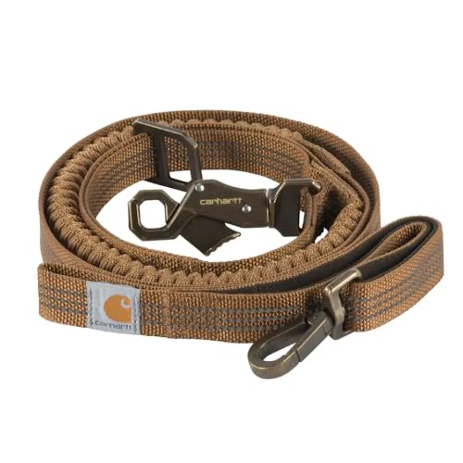 

Pet Durable Nylon Webbing Shock Absorbing Leash for Dogs, Reflective Stitching for Visibility, Brown Shock Absorbing , Large