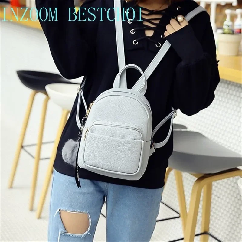 New PU Leather Female Soft Women Mini Backpack School Bag Cute Student Outdoor Travel Backpack Mochila Mujer Sac A Dos