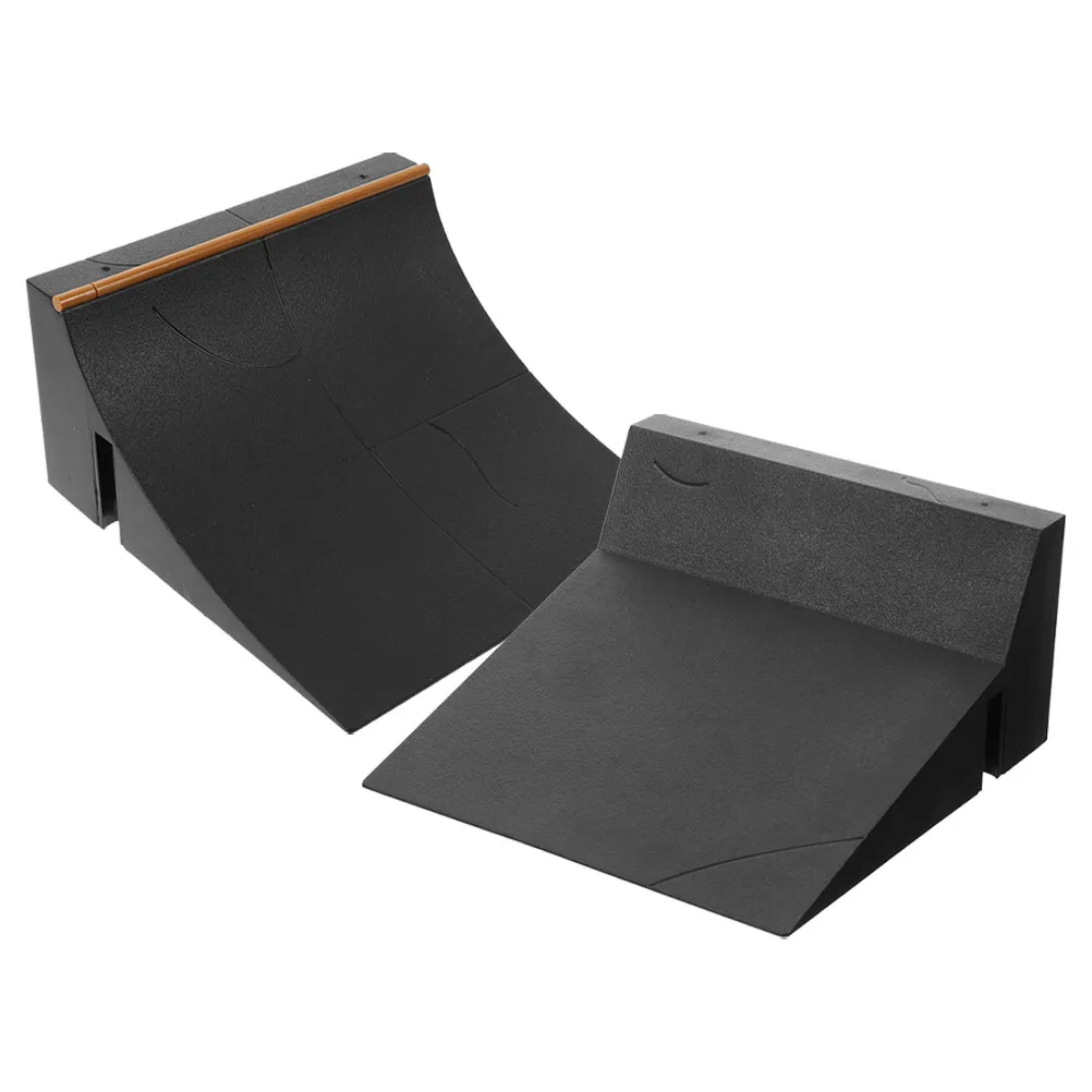 

2Pcs Finger Skateboard Ramp Set Plastic Skateboard for Kids Training Finger Dexterity Imagination Building Holiday Gift