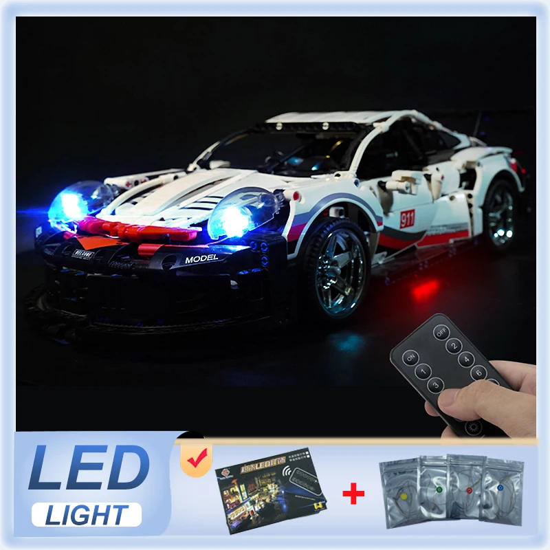 DIY RC LED Light Kit Voor LEGO 42096 Technische Sportwagen (Alleen LED-licht, Zonder Blokken Model)