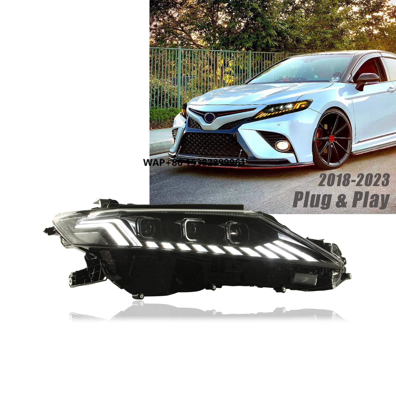 

HRS Car Front Light Auto Lighting Systems LED Headlight for Camry Headlights 2018 2019 2020 2021 2022 XSE XLE Head Lamp