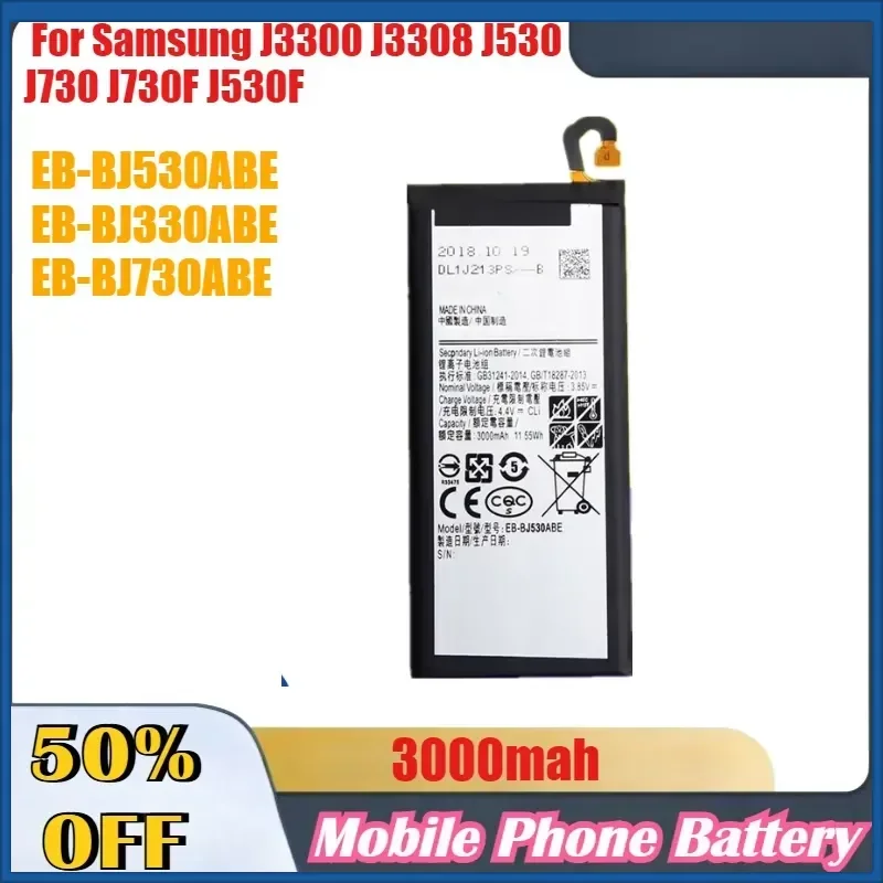 High Capacity Mobile Phone Batteries for Samsung J3300 J3308 J530 J530F J730 J730F EB-BJ530ABE EB-BJ330ABE EB-BJ730ABE