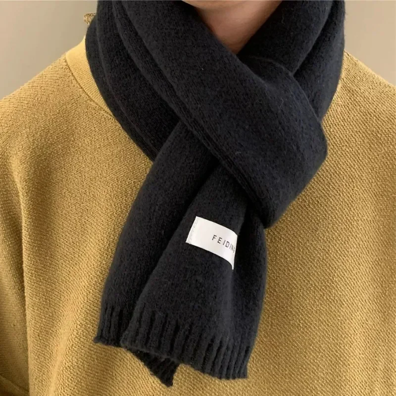 Winter Thermal Knitted Scarf Unisex Solid Color Neck Shawl Wrap Warm Windproof Solid Color Women Men Fashion Motorcycle Scarfs