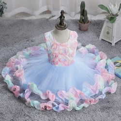 Korea Sweet sleeveless casual floral girl clothing  Girl Flower Princess Dress  For 2 To 10 YEar Child's Wear