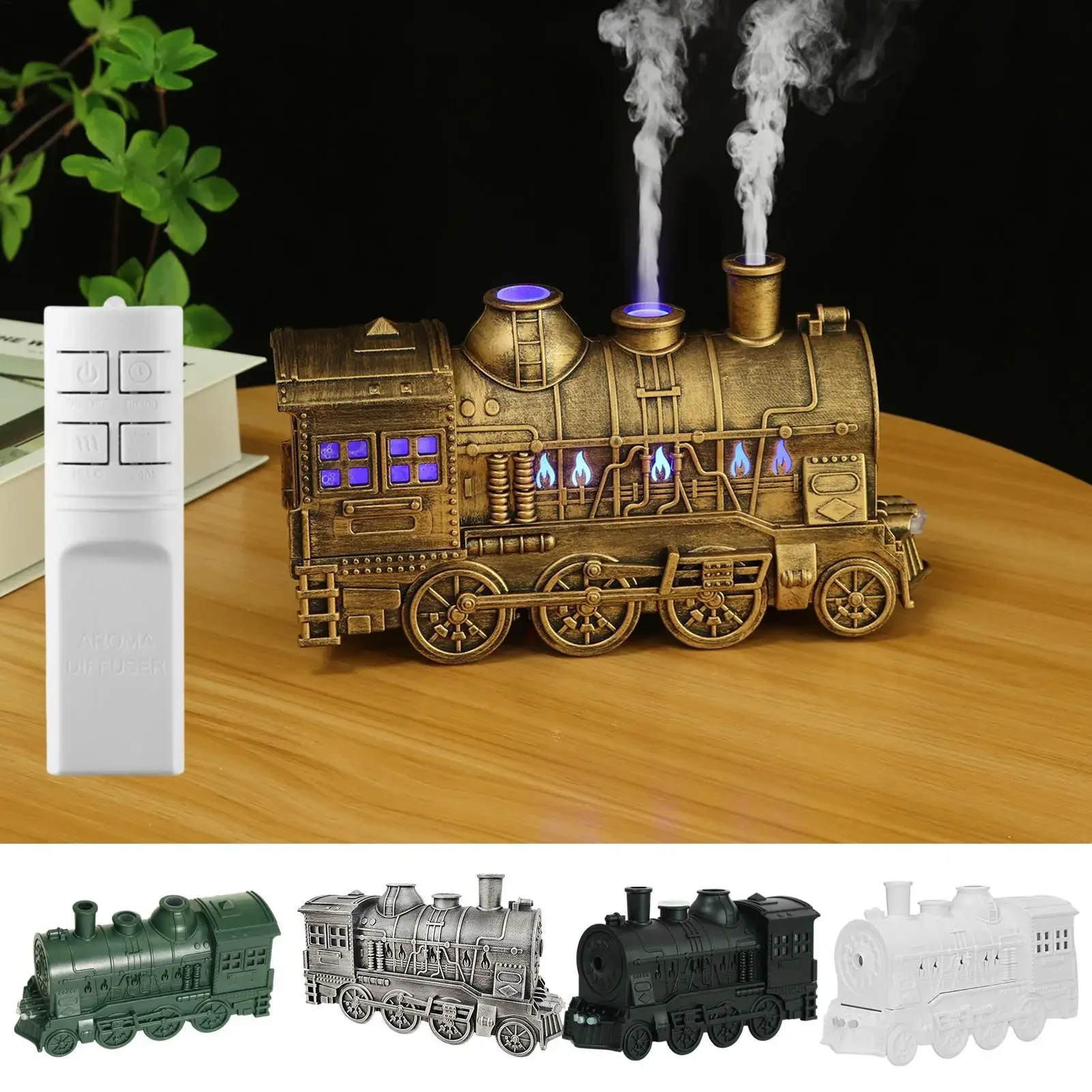 Air Diffusers For Home Steam Train Scented Air Mist Room Diffuser Desk Decor Bedroom Playroom Indoor Plants