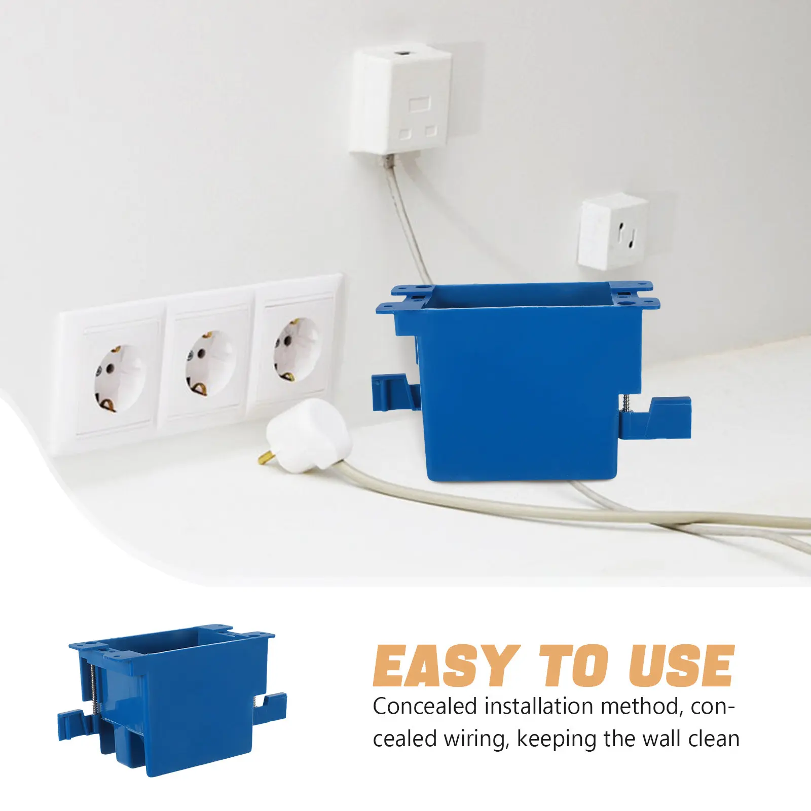 4Pcs Junction Box Fire-Resistant PVC Wall Mounted Electrical Outlet Old Work Recessed Socket Box Flush Mount for