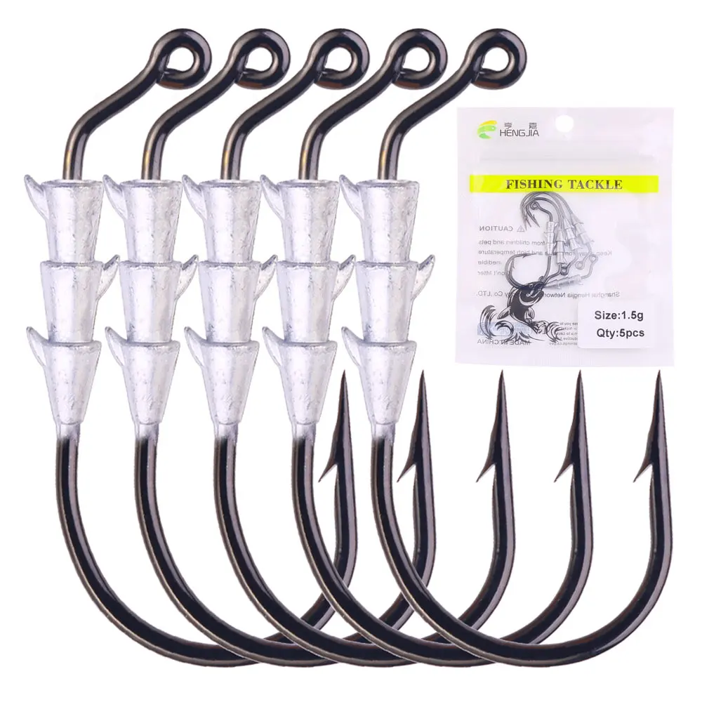 Rutschfeste, gewichtete Angelhaken, Offset-Wurmhaken, Hover-Strolling-Haken, Swimbait-Haken für Texas Rig und Ned Rig – Detail 3