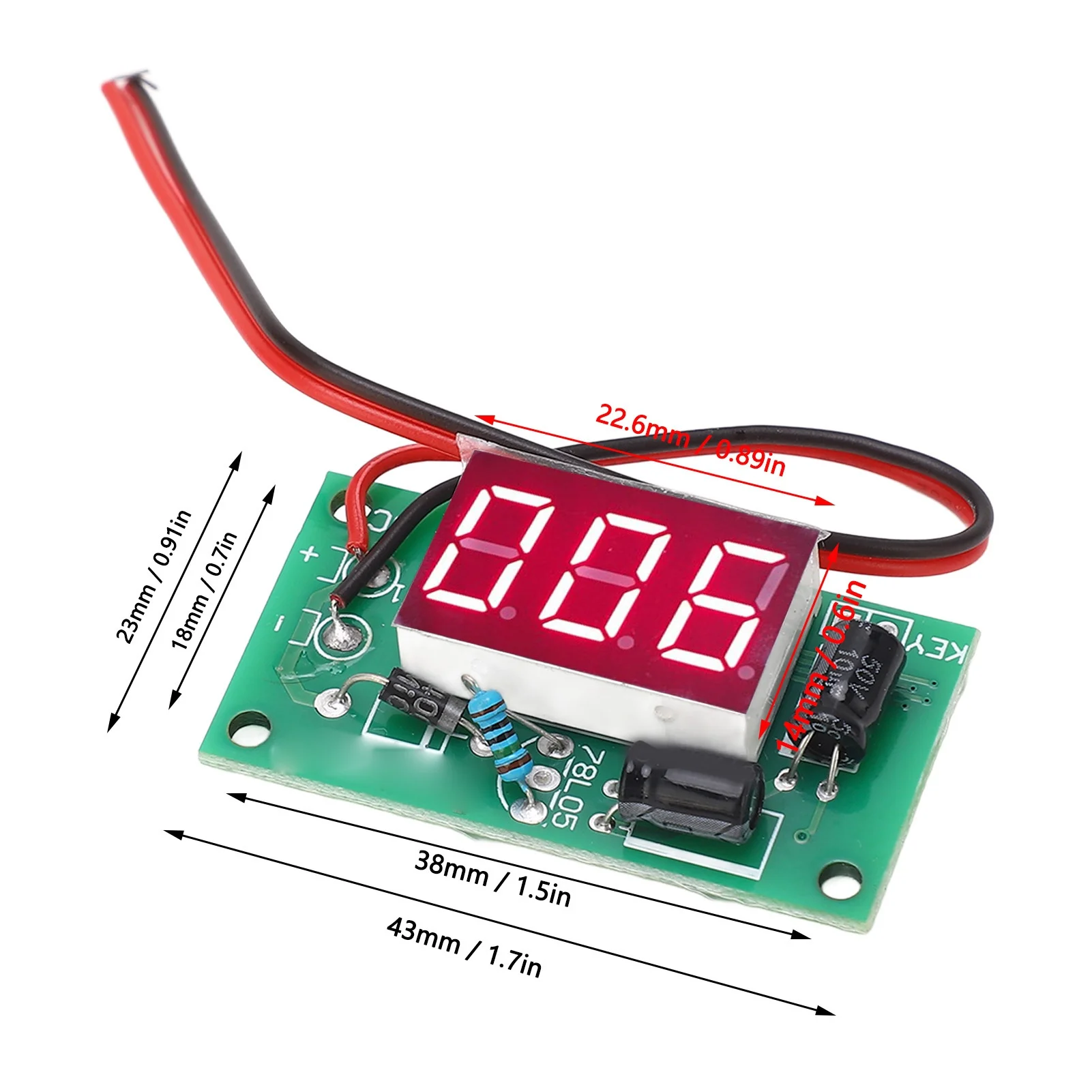 Power Counter Module 3 Digits Red Digital Tube Display Counting Meter Module with Memory Accumulator QF‑MC03‑1