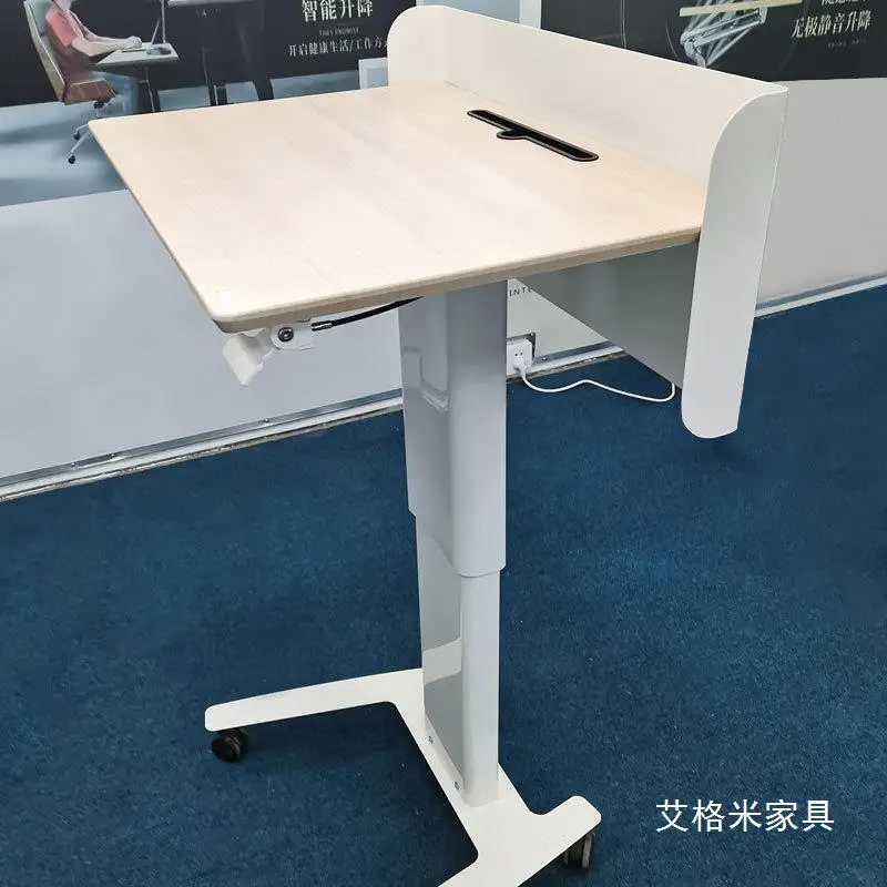 Smart Classroom Mobile Lifting Lecture Platform Intelligent Standing Computer Desk Training Conference Speech Operating Desk No